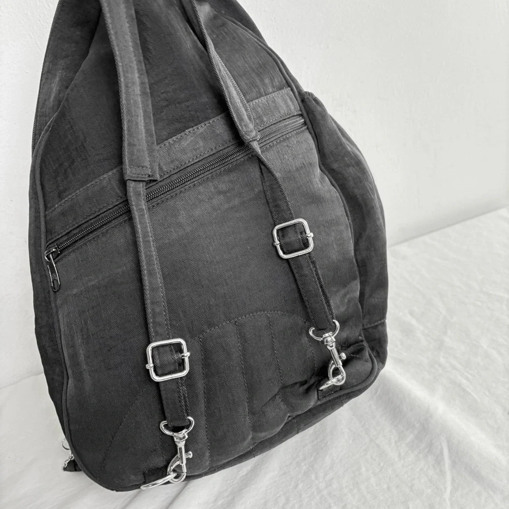 NORM THOMPSON LARGE Teardrop Black Nylon Sling Backpack Bag Unisex TRAVEL - Picture 5 of 13